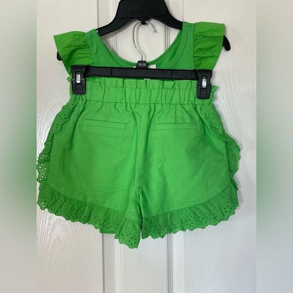 gb girls 2 piece vibrant green ruffle set size L 12/14 new with tags - Picture 2 of 9
